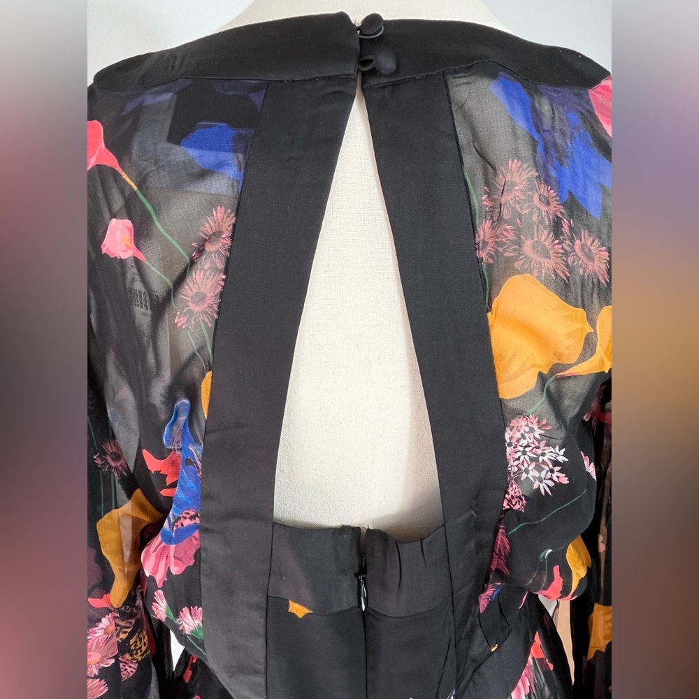 ANTHROPOLOGIE MAEVE OPEN BACK TUNIC SIZE 8 COLOR BLACK AND YELLOW NWT - Picture 6 of 11